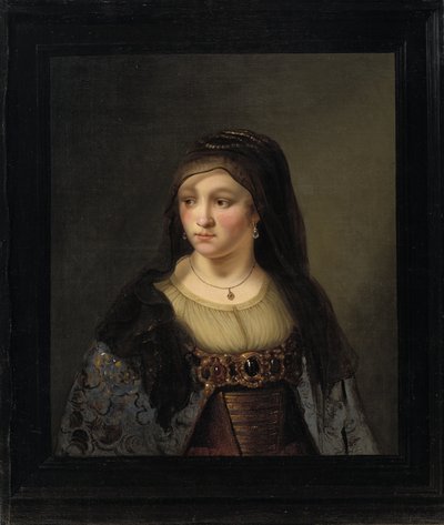 Portræt af en dame i et slør af Thomas Mathisen