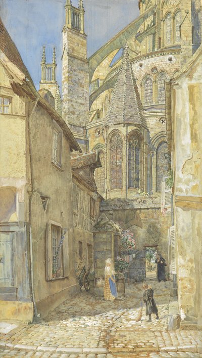 Lady Chapel and Apse of Bourges Cathedral, 1899 (wc på papir) af Thomas Matthews Rooke