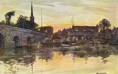 Themsen: Wallingford (farvelitografi) af Thomas Maybank