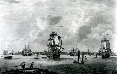 En udsigt over Charles Town, hovedstaden i South Carolina i Nordamerika, indgraveret af Pierre Charles Canot af Thomas Mellish