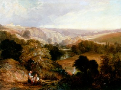 Aftenudsigt over Heaton Dene, Lancashire, fra en Eminence nær Mable