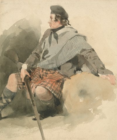 En højlander siddende af Thomas Miles Richardson Sr.