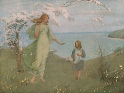 A Vision of Spring, 1901, c1930. af Thomas Millie Dow
