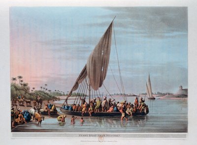 Færge i nærheden af Nedssili, Egypten, 1801 af Thomas Milton