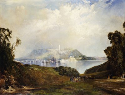 Udsigt over Fairmont Waterworks, Philadelphia, af Thomas Moran
