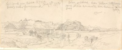 Bad Lands nær Boise, N.P.R.R. (No. Pacific Railroad) af Thomas Moran