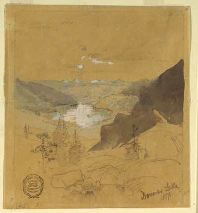 Tegning, Donner Lake, 1879 af Thomas Moran