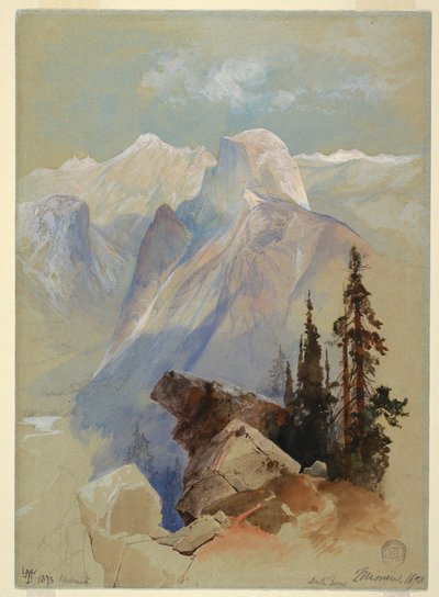 Tegning, Half Dome, Yosemite, 1873 af Thomas Moran