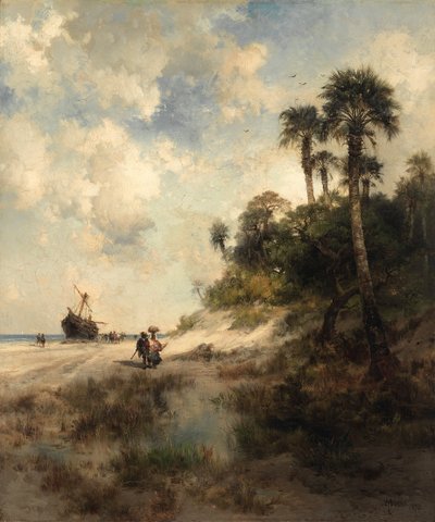 Fort George Island, Florida af Thomas Moran