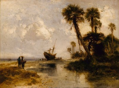 Fort George Island, Florida af Thomas Moran