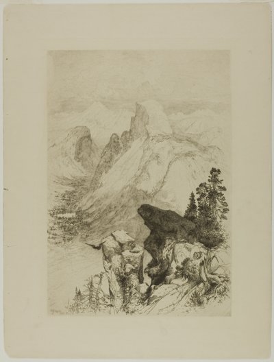 Half-Dome, Udsigt fra Moran Point af Thomas Moran