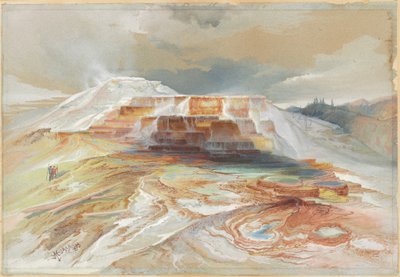Varme kilder ved Gardiner River, Yellowstone af Thomas Moran