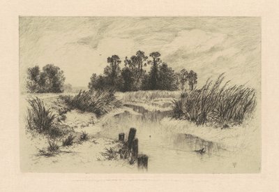 I Newark Meadows af Thomas Moran