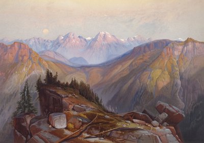 Den nedre Yellowstone-bjergkæde set fra Yellowstone National Park af Thomas Moran