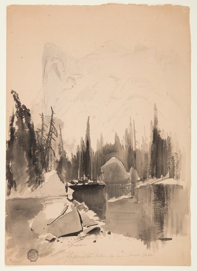 Mirror Lake, Yosemite af Thomas Moran