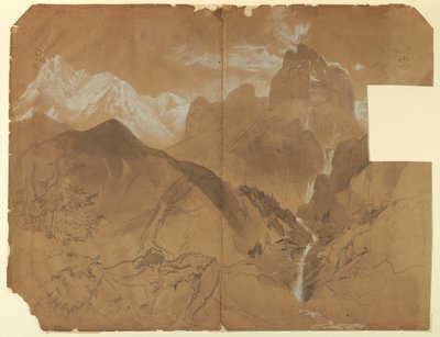 Tæt på Pass of Faido, Italien af Thomas Moran