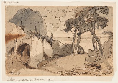 Vej i et bjerglandskab af Thomas Moran