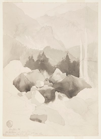 Studie af Ruxton, Colorado af Thomas Moran