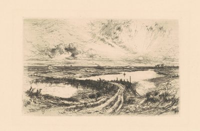 Solopgang—The Pond, Easthampton, Long Island af Thomas Moran