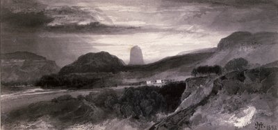 Djævletårnet fra Johnstons af Thomas Moran