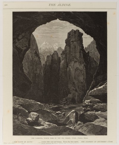 Det smalle stræde, Rio Virgens nordlige gren, Utah af Thomas Moran