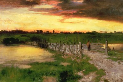 The Old Bridge Over Hook Pond, 1907 af Thomas Moran