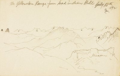 Yellowstone Range fra Dead Indian Hill af Thomas Moran