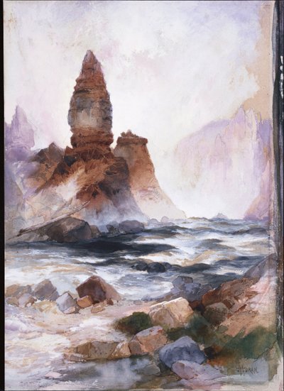 Tower Falls og Sulphur Rock, Yellowstone af Thomas Moran