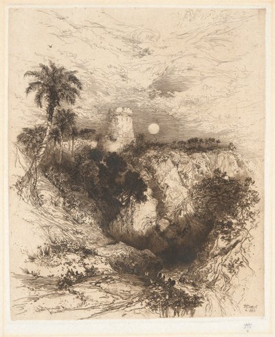 Tower of Cortez, Mexico af Thomas Moran