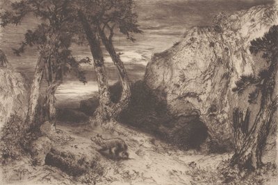 Tusmørke i Arizona af Thomas Moran