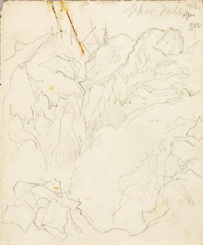 Øvre vandfald, Yellowstone af Thomas Moran