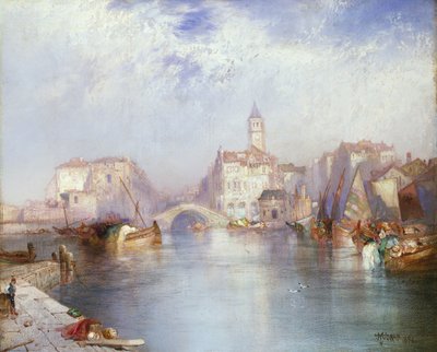 Venetiansk kanal, 1896 af Thomas Moran