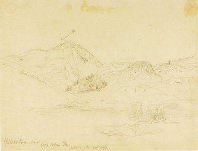 Yellowstone Park, Mammoth Hot Springs af Thomas Moran