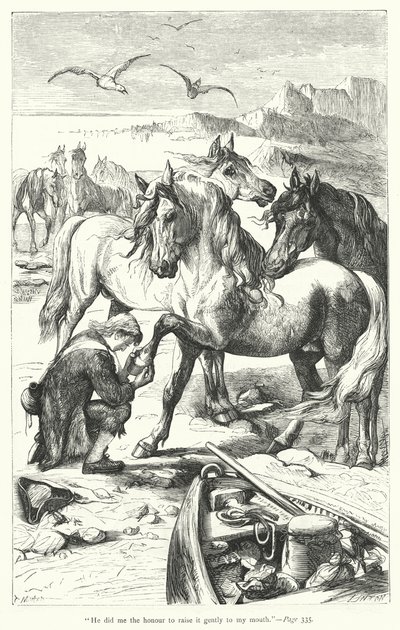 Illustration til Gullivers rejser af Jonathan Swift (gravering) af Thomas Morten