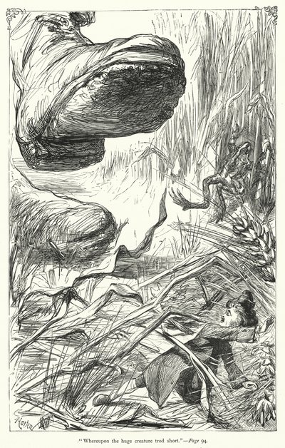 Illustration til Gullivers rejser af Jonathan Swift (gravering) af Thomas Morten