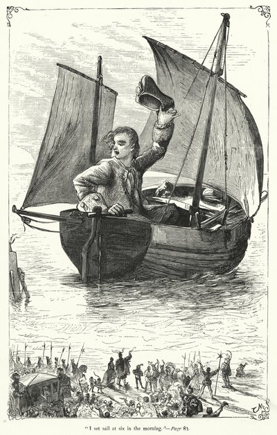 Illustration til Gullivers rejser af Jonathan Swift (gravering) af Thomas Morten