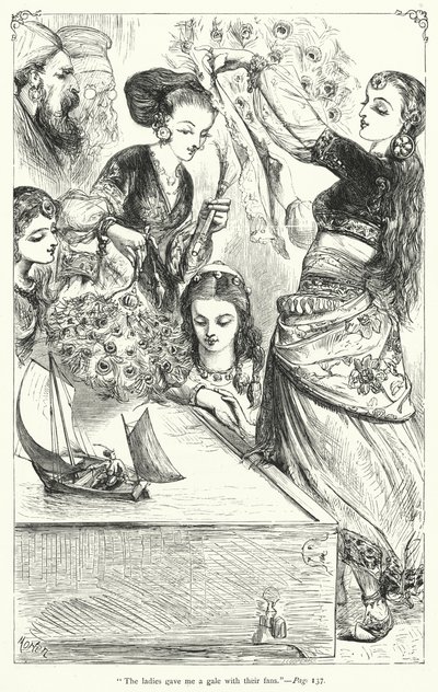 Illustration til Gullivers rejser af Jonathan Swift (gravering) af Thomas Morten