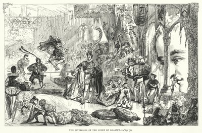 Illustration til Gullivers rejser af Jonathan Swift (gravering) af Thomas Morten