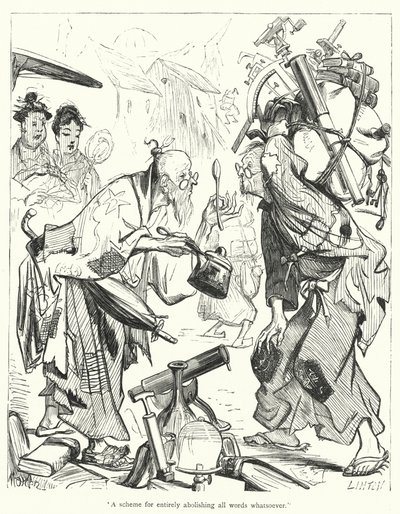 Illustration til Gullivers rejser af Jonathan Swift (gravering) af Thomas Morten