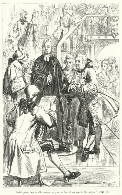 Illustration for livet af Jonathan Swift (gravering) af Thomas Morten