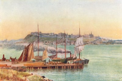 Quebec, fra Point Levis (farvelitografi) af Thomas Mower Martin