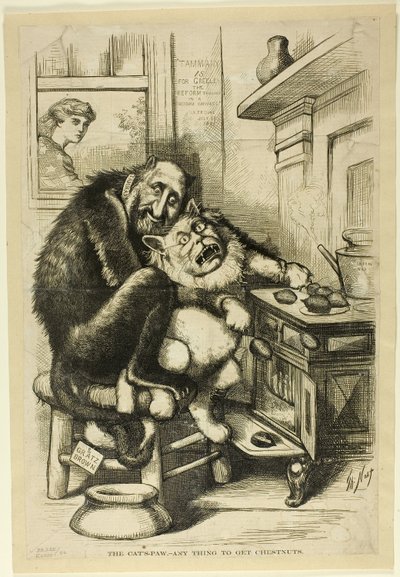 Kattepote, hvad som helst for at få kastanjer af Thomas Nast