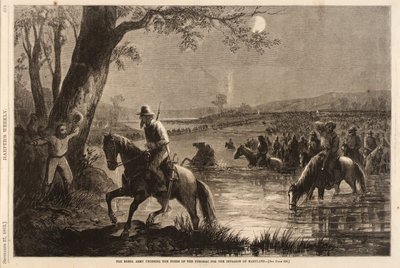 Oprørshæren krydser Potomacs vadested for at invadere Maryland, fra Harper