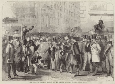 Publikum i Baltimore venter på Mr. Lincoln af Thomas Nast