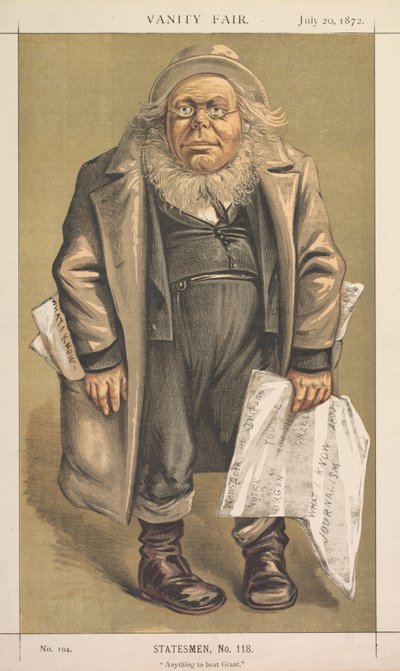 Vanity Fair: Statesman, nr. 118 "Anything to Beat Grant" af Thomas Nast