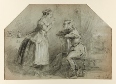 Kvinde og nar (?) af Thomas Nast