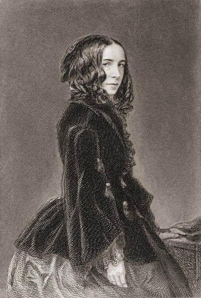 Elizabeth Barrett Browning, Poetiske værker bind I, kobberstik af Thomas Oldham Barlow