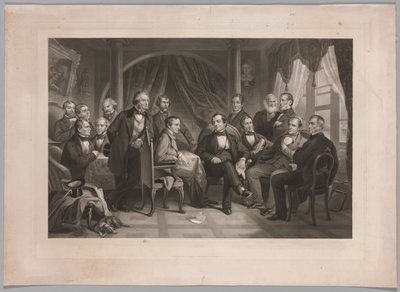 Washington Irving og hans litterære venner i Sunnyside, 1864. af Thomas Oldham Barlow