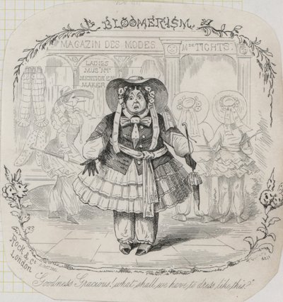 Victoriansk damemode: bloomers (gravering) af Thomas Onwhyn