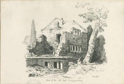 Biddulph - Knypersley Hall [gammel]: pen- og blækskitse af Thomas Peploe Wood
